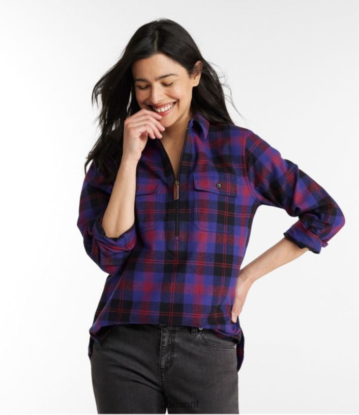 L.L.Bean vrouwen Schots geruit flanellen overhemd vintage tartan kleding VT0644633