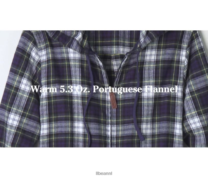 L.L.Bean vrouwen Schots geruit flanellen overhemd vrijhaven crème kleding VT0646409
