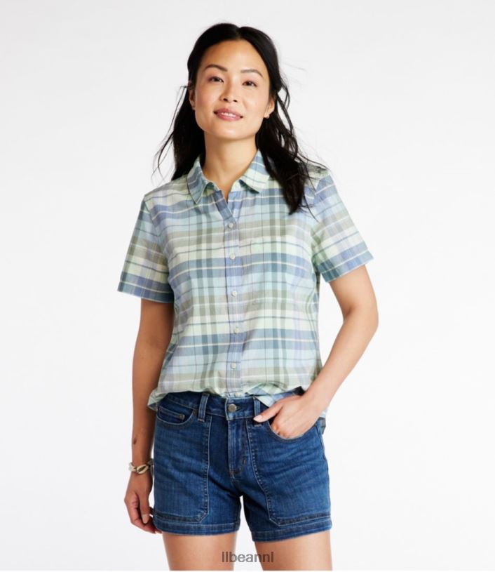 L.L.Bean vrouwen biologisch klassiek katoenen overhemd vervaagde jade kleding VT0643496