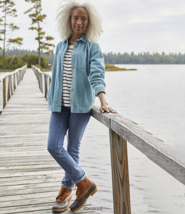 L.L.Bean vrouwen comfortabel corduroy relaxed overhemd warm koraal kleding VT0645668
