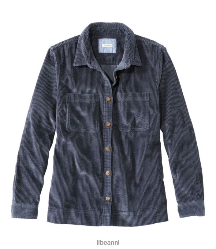 L.L.Bean vrouwen comfortabel corduroy relaxed overhemd zeezout kleding VT0642953