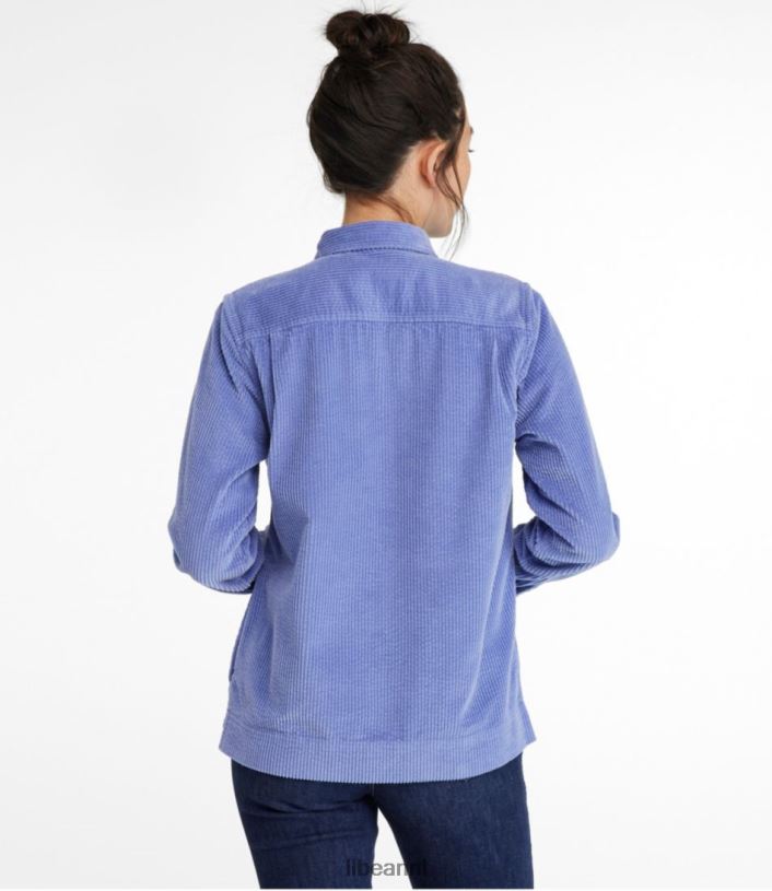 L.L.Bean vrouwen comfortabel corduroy relaxed overhemd zeezout kleding VT0642953