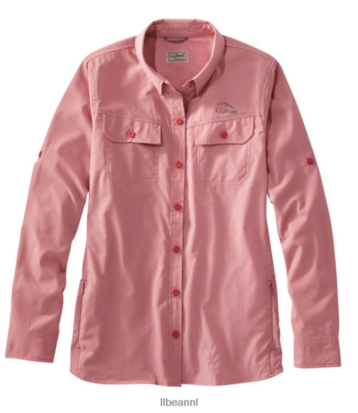 L.L.Bean vrouwen geen flyzone-shirt vervaagde roos kleding VT0643205
