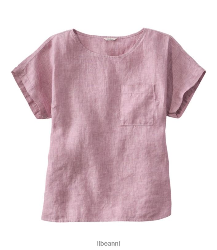 L.L.Bean vrouwen premium wasbaar linnen overhemd iris paars kleding VT064235
