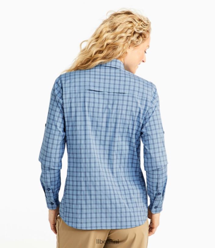 L.L.Bean vrouwen tropicwear pro-stretchshirt middenblauw kleding VT064520