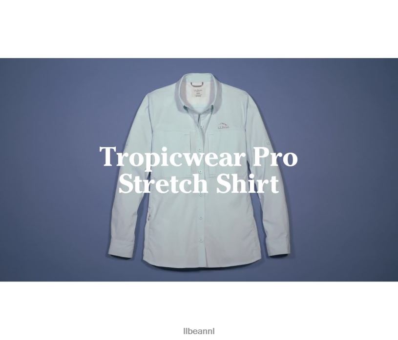 L.L.Bean vrouwen tropicwear pro-stretchshirt middenblauw kleding VT064520