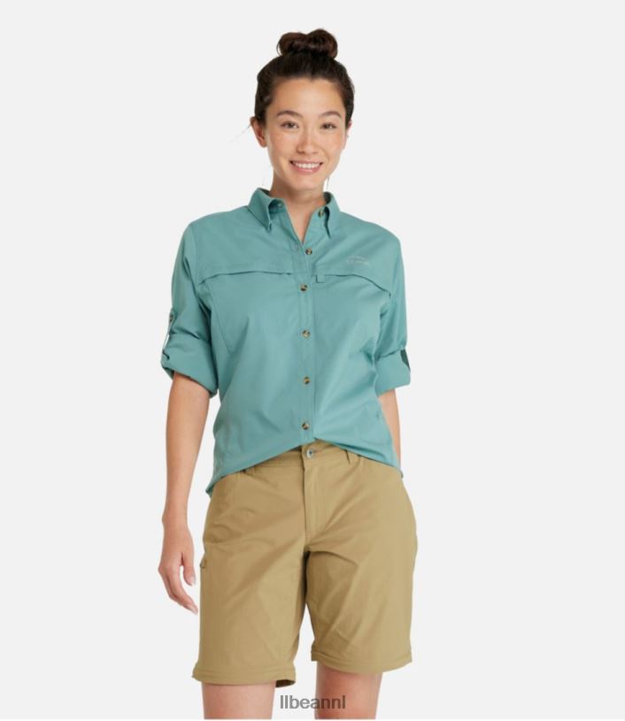 L.L.Bean vrouwen tropisch overhemd berg lila kleding VT0646709