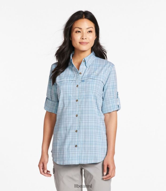 L.L.Bean vrouwen tropisch overhemd warm koraal kleding VT0641345