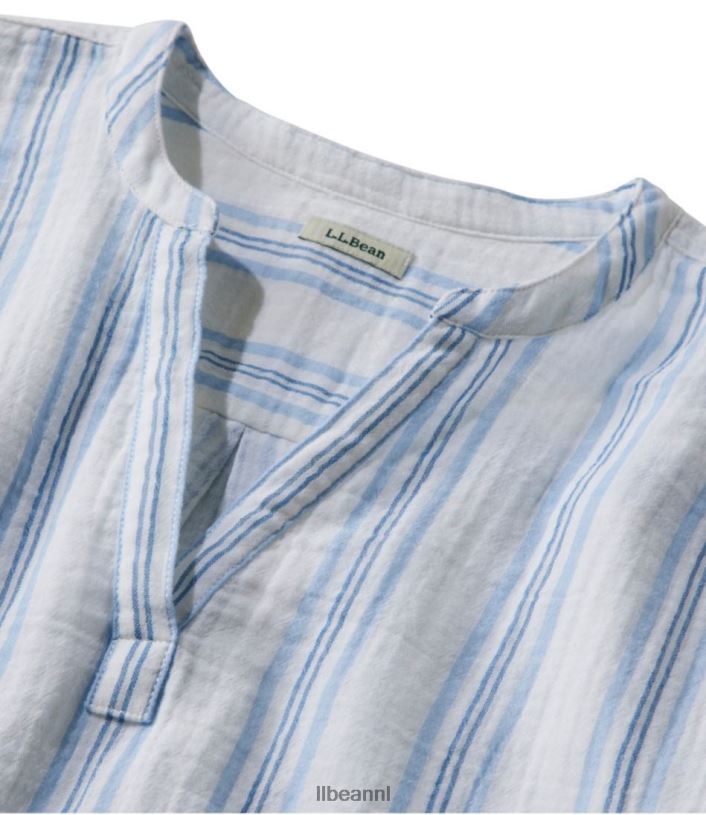 L.L.Bean vrouwen wolk gaas shirt vintage indigostreep kleding VT0645713
