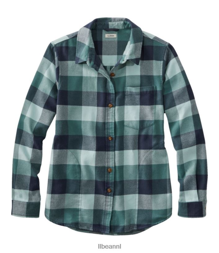 L.L.Bean vrouwen zacht geborsteld flanellen overhemd zachte sparren kleding VT064169
