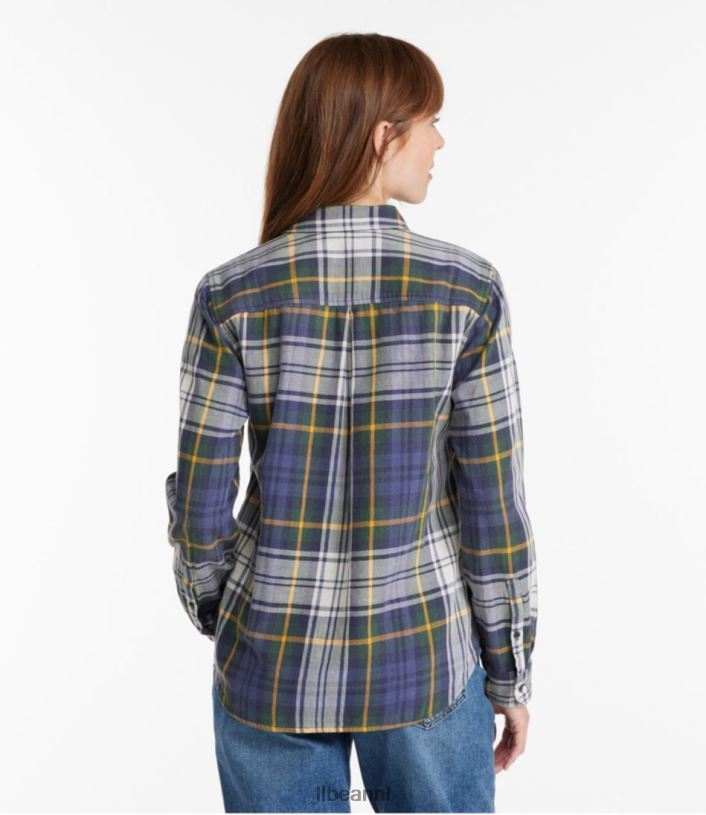 L.L.Bean x Double L vrouwen kenmerkend katoenen dubbelgeweven overhemd bordeaux kleding VT064163