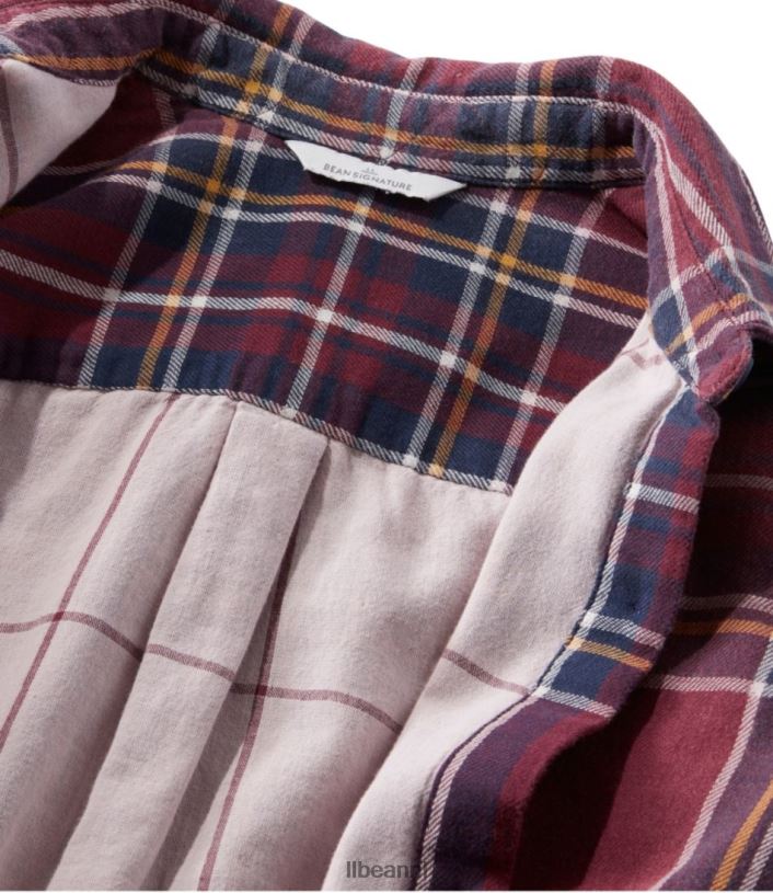 L.L.Bean x Double L vrouwen kenmerkend katoenen dubbelgeweven overhemd bordeaux kleding VT064163