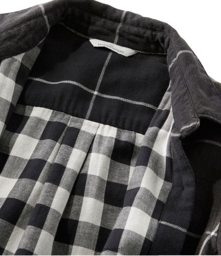 L.L.Bean x Double L vrouwen kenmerkend katoenen dubbelgeweven overhemd bordeaux kleding VT064163