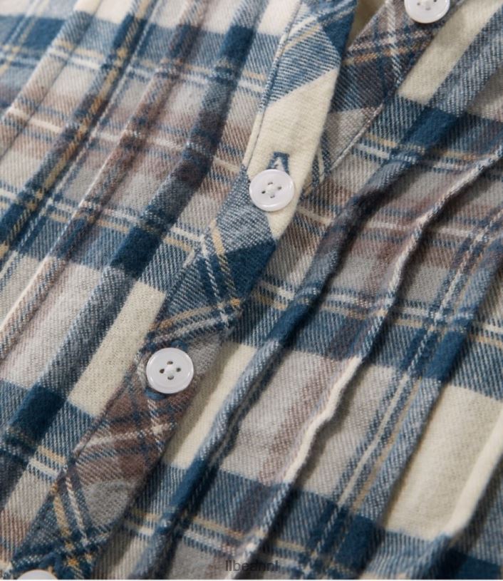 L.L.Bean vrouwen Schotse geruite flanellen nachtjapon indigo tartan kleding VT064463