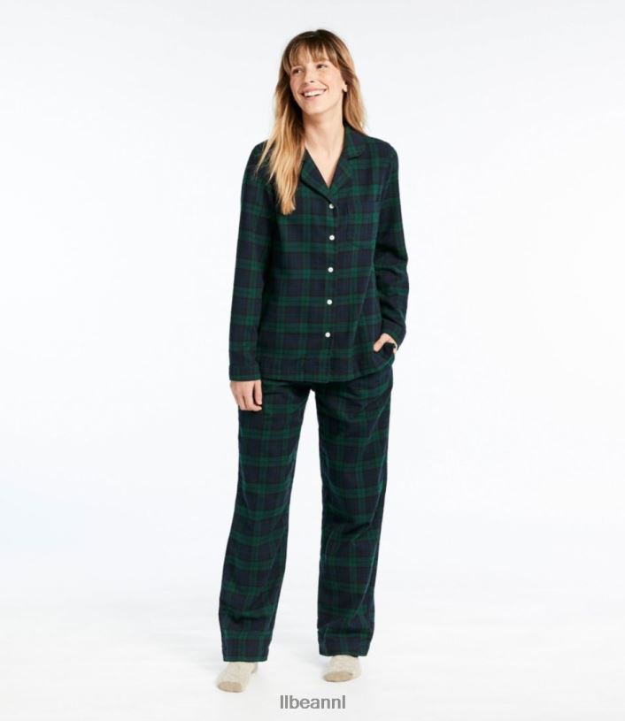 L.L.Bean vrouwen Schotse geruite flanellen pyjama Rob Roy kleding VT0647201