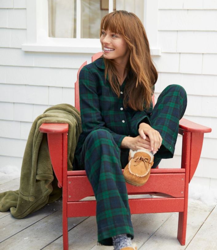 L.L.Bean vrouwen Schotse geruite flanellen pyjama Rob Roy kleding VT0647201