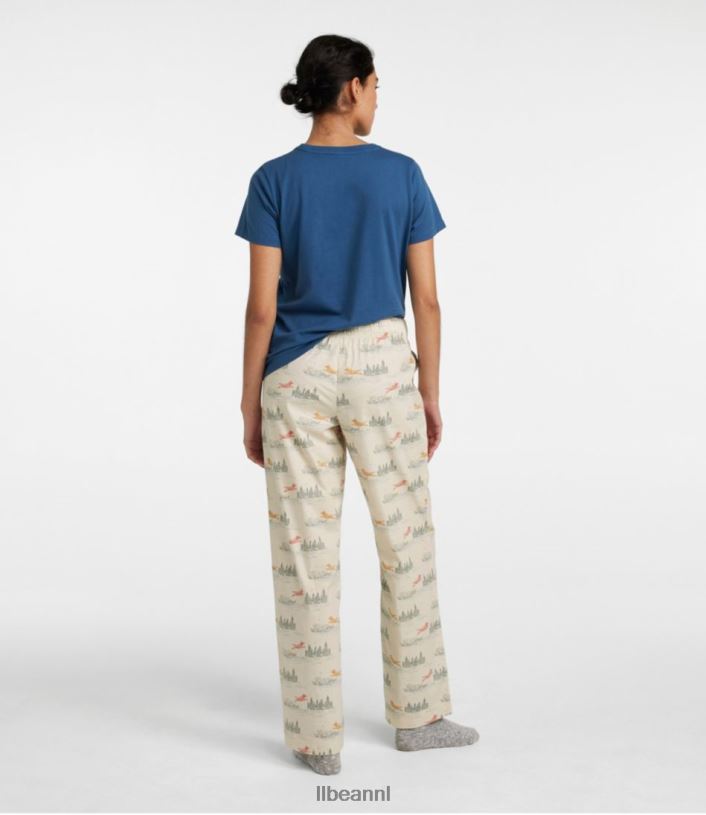 L.L.Bean vrouwen comfort stretch slaap pyjama set blauw groen kleding VT0647294