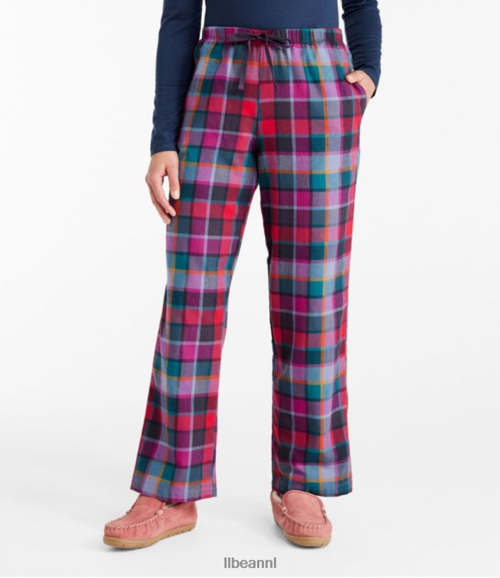 L.L.Bean vrouwen flanellen slaapbroekje lichtgrijze heide kleding VT0646976