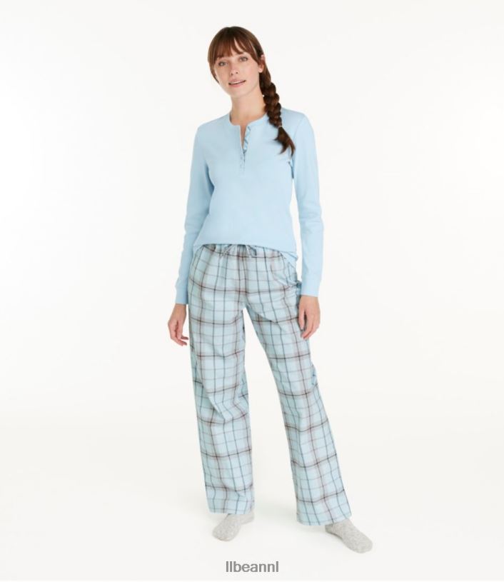 L.L.Bean vrouwen gezellige pyjamaset helder marineblauw/zeedennen plaid kleding VT0643004