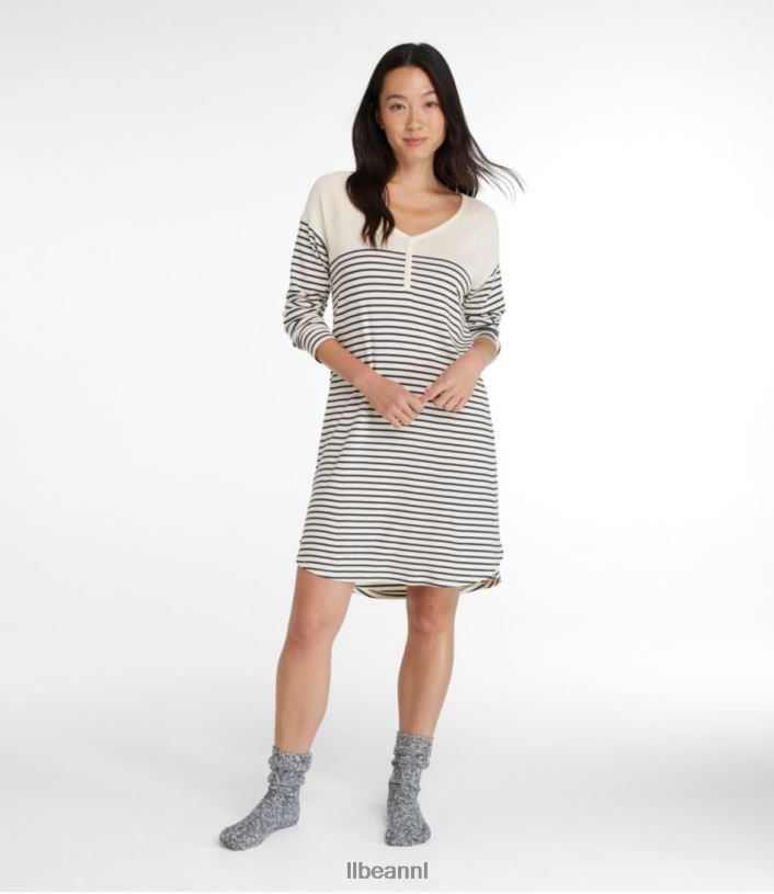 L.L.Bean vrouwen herstellende nachtkleding diepe koraalprint kleding VT0643529