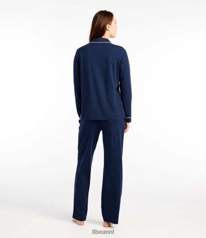 L.L.Bean vrouwen superzachte krimpvrije pyjamaset bleek mauve kleding VT0643277