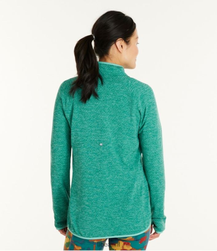 L.L.Bean vrouwen Adventure grid fleece trui met kwartrits lichtpaarse heide kleding VT0646061