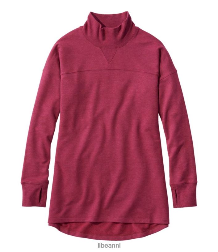 L.L.Bean vrouwen Softflex mockneck-trui rode wijnheide kleding VT064523