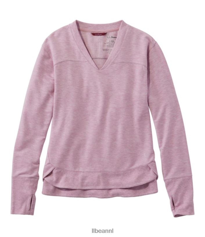 L.L.Bean vrouwen Softflex trui met V-hals lichtpaarse heide kleding VT0646544