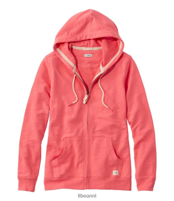 L.L.Bean vrouwen Sweatshirt met capuchon van biologisch katoen koraal roze kleding VT0646898