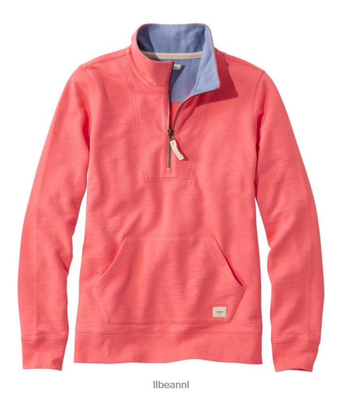 L.L.Bean vrouwen biologisch katoenen sweatshirt koraal roze kleding VT0646535