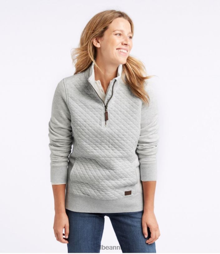 L.L.Bean vrouwen gewatteerde trui met kwartrits roest oranje kleding VT0646889