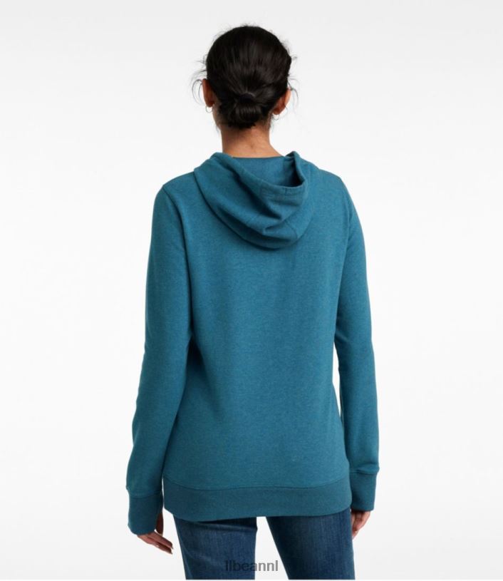 L.L.Bean vrouwen gezellige kamphoodie kleurenbalken met diepe havenheide kleding VT0646991
