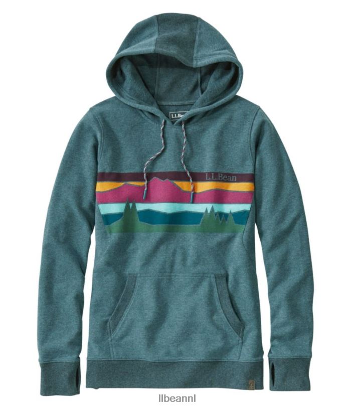 L.L.Bean vrouwen gezellige kamphoodie sparren heide kleurenbalken kleding VT0646577