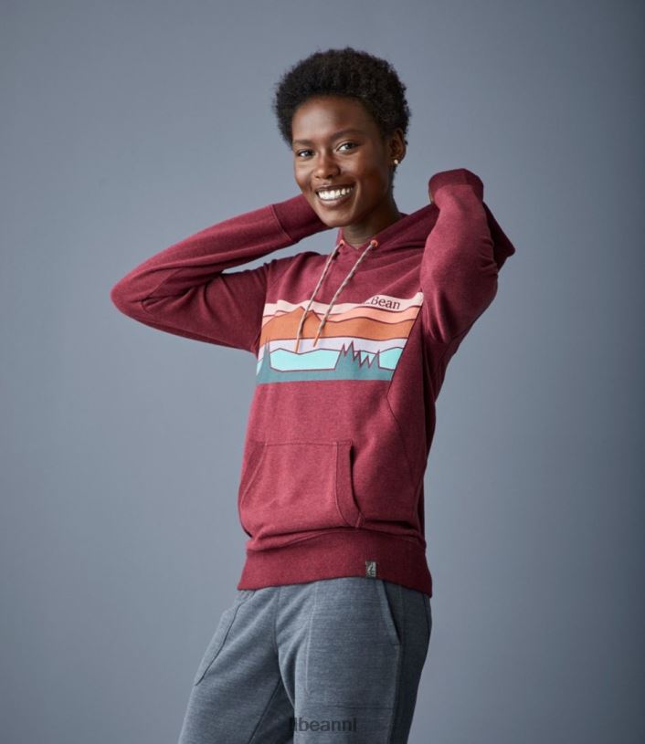 L.L.Bean vrouwen gezellige kamphoodie sparren heide kleurenbalken kleding VT0646577