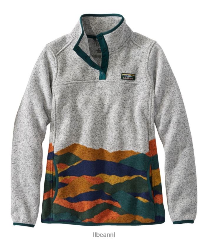 L.L.Bean vrouwen trui fleece trui landschap kleding VT0646616