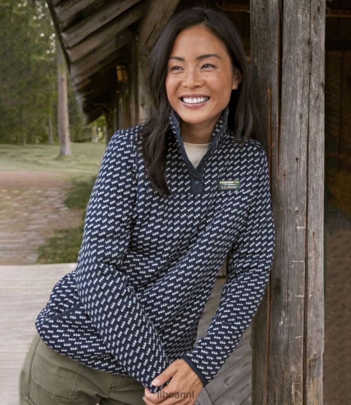 L.L.Bean vrouwen trui fleece trui landschap kleding VT0646616