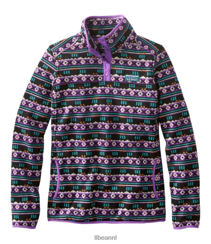L.L.Bean vrouwen trui fleece trui zwarte bergklassieker kleding VT0645944