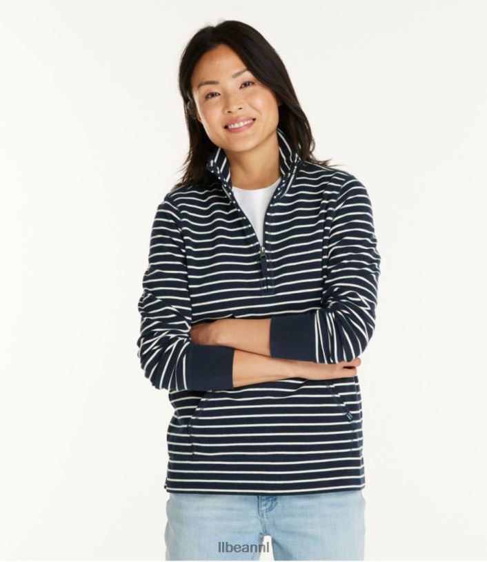 L.L.Bean vrouwen ultrazacht zweet marineblauw/crème kleding VT0645875
