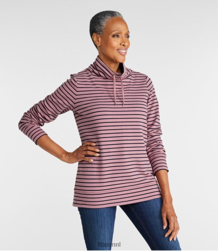 L.L.Bean vrouwen ultrazachte trui met trechterhals warm blauwgroen/klassiek marineblauw kleding VT0644912