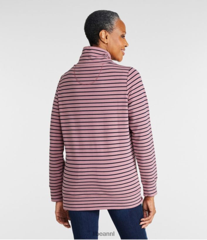 L.L.Bean vrouwen ultrazachte trui met trechterhals warm blauwgroen/klassiek marineblauw kleding VT0644912