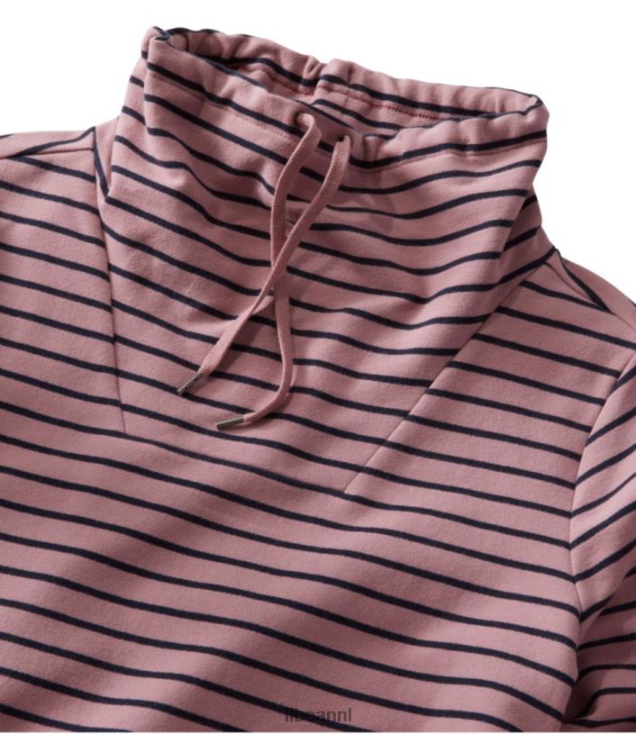 L.L.Bean vrouwen ultrazachte trui met trechterhals warm blauwgroen/klassiek marineblauw kleding VT0644912