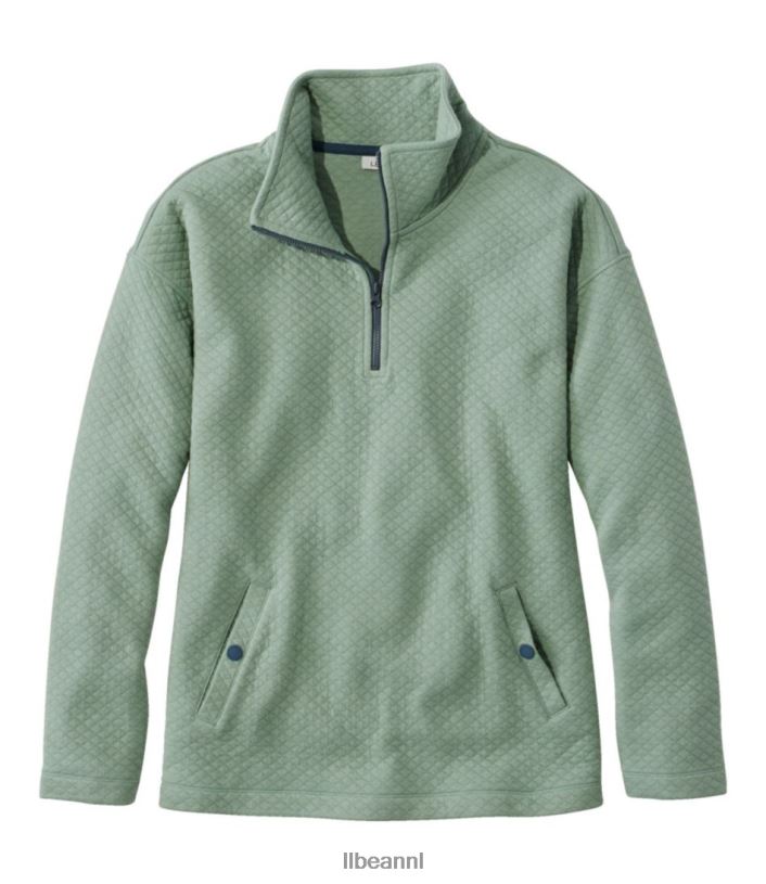 L.L.Bean vrouwen zacht gewatteerde top vervaagde salie kleding VT0645917