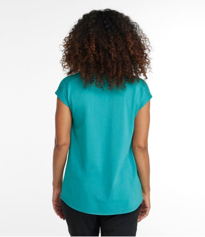 L.L.Bean vrouwen Beyond zacht T-shirt met V-hals lichtgrijze heide kleding VT0646427