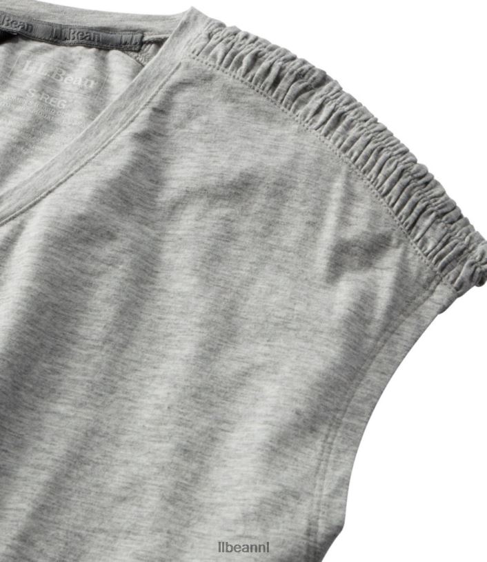 L.L.Bean vrouwen Beyond zacht T-shirt met V-hals lichtgrijze heide kleding VT0646427