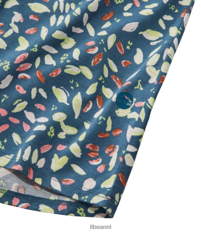 L.L.Bean vrouwen Beyond zacht T-shirt met V-hals storm blauwgroen abstract kleding VT0643193