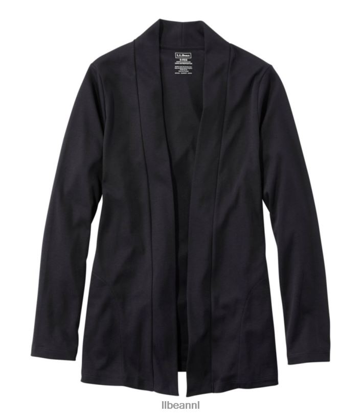 L.L.Bean vrouwen Open vest van pimakatoen zwart kleding VT0646871