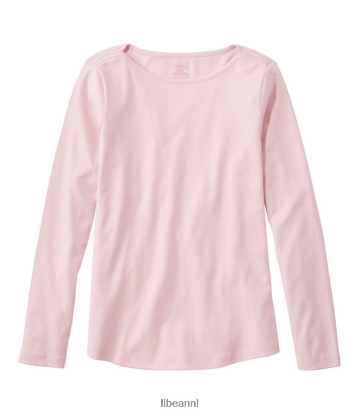 L.L.Bean vrouwen T-shirt in de vorm van pima-katoen bleekroze kleding VT064328