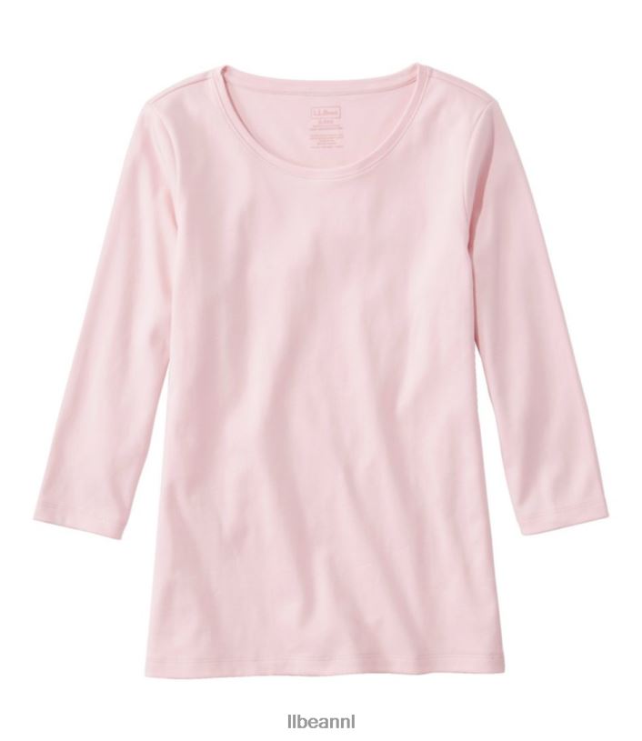 L.L.Bean vrouwen T-shirt in de vorm van pima-katoen bleekroze kleding VT0647