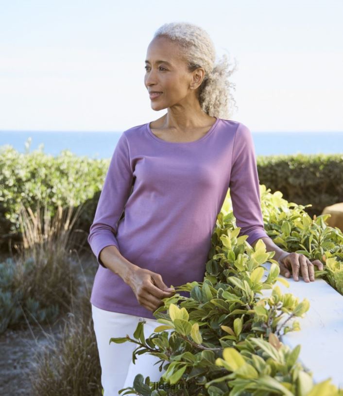 L.L.Bean vrouwen T-shirt in de vorm van pima-katoen bleekroze kleding VT0647