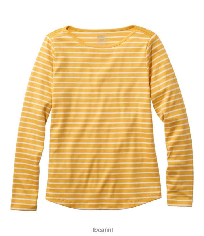L.L.Bean vrouwen T-shirt in de vorm van pima-katoen guldenroede/zeildoek kleding VT06425